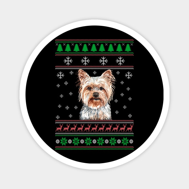 Yorkshire Terrier Ugly Christmas Sweater Funny Dog Lover Owner Gifts Magnet by nzbworld